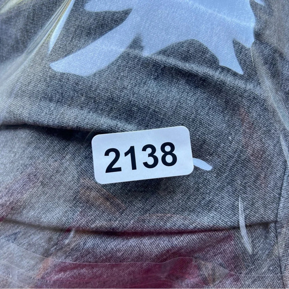 PETERSYN Gray Ruffled Floral Long Sleeve Crew Neck Peplum Sweater 22138 - Picture 4 of 8